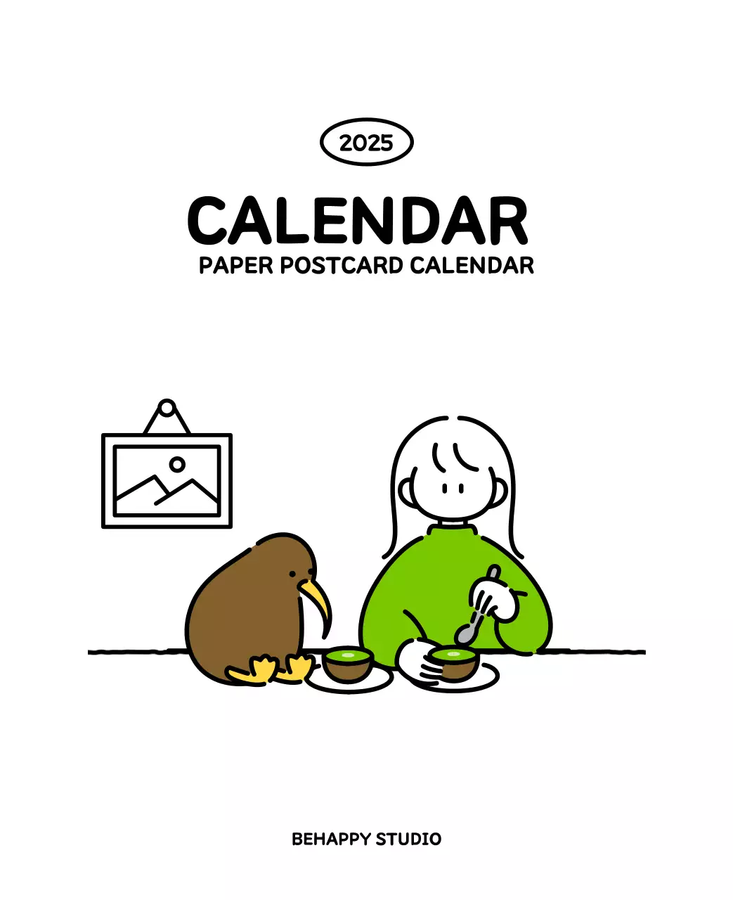 可愛らしい禅風イラストカレンダーカレンダー