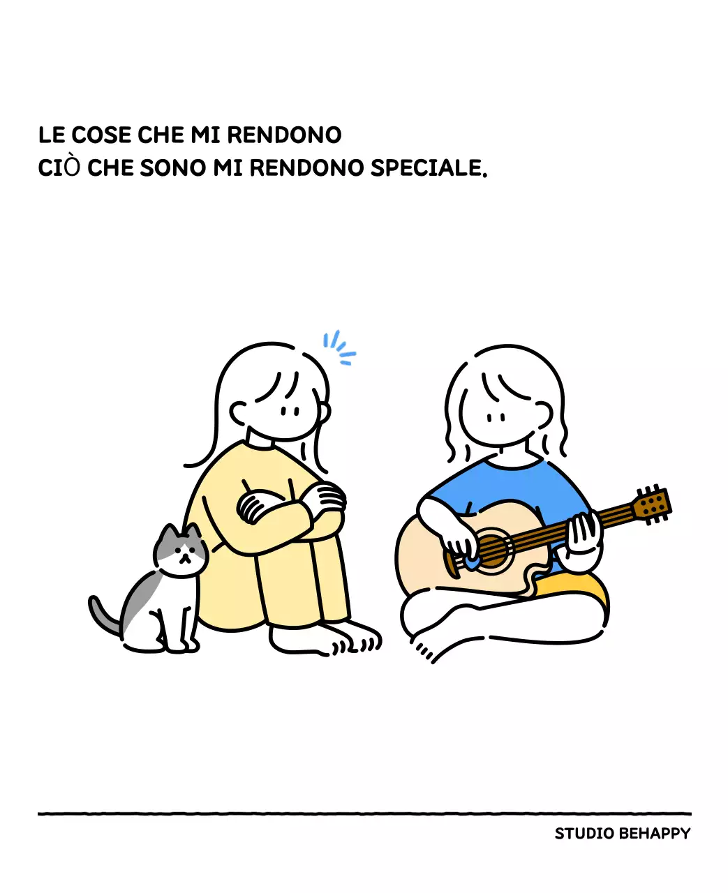 Calendario illustrato con un grazioso stile di linee