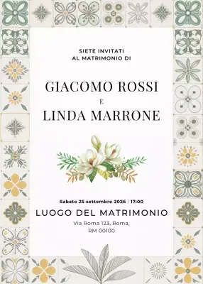 Invito di nozze elegante beige