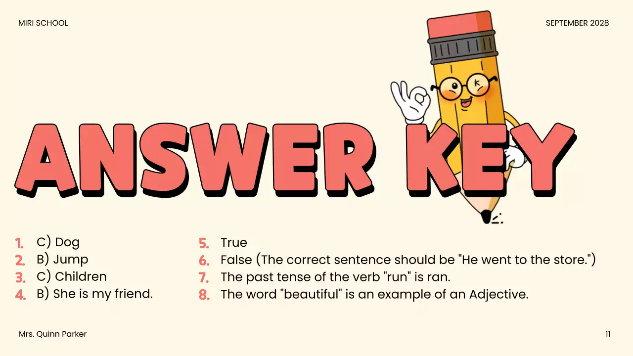 Beige Comic Quiz Announcement Presentation