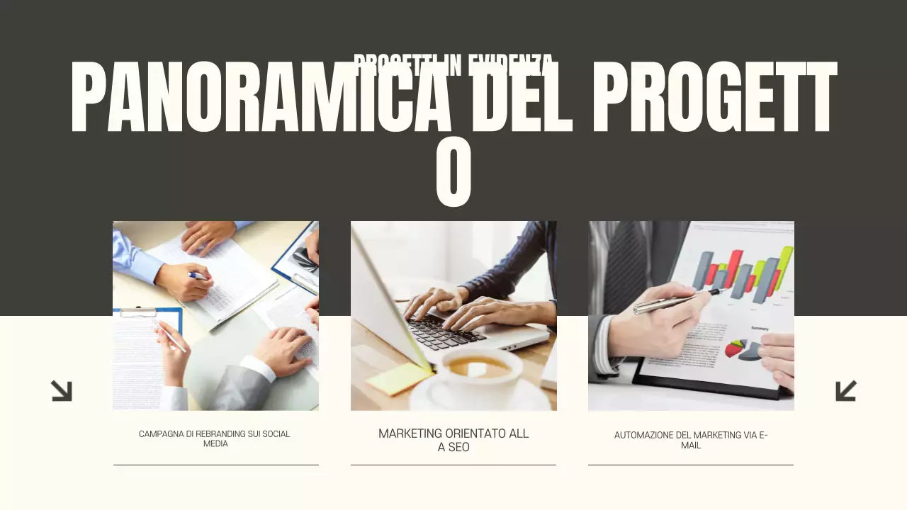 Presentazione del documento del portafoglio moderno arancione