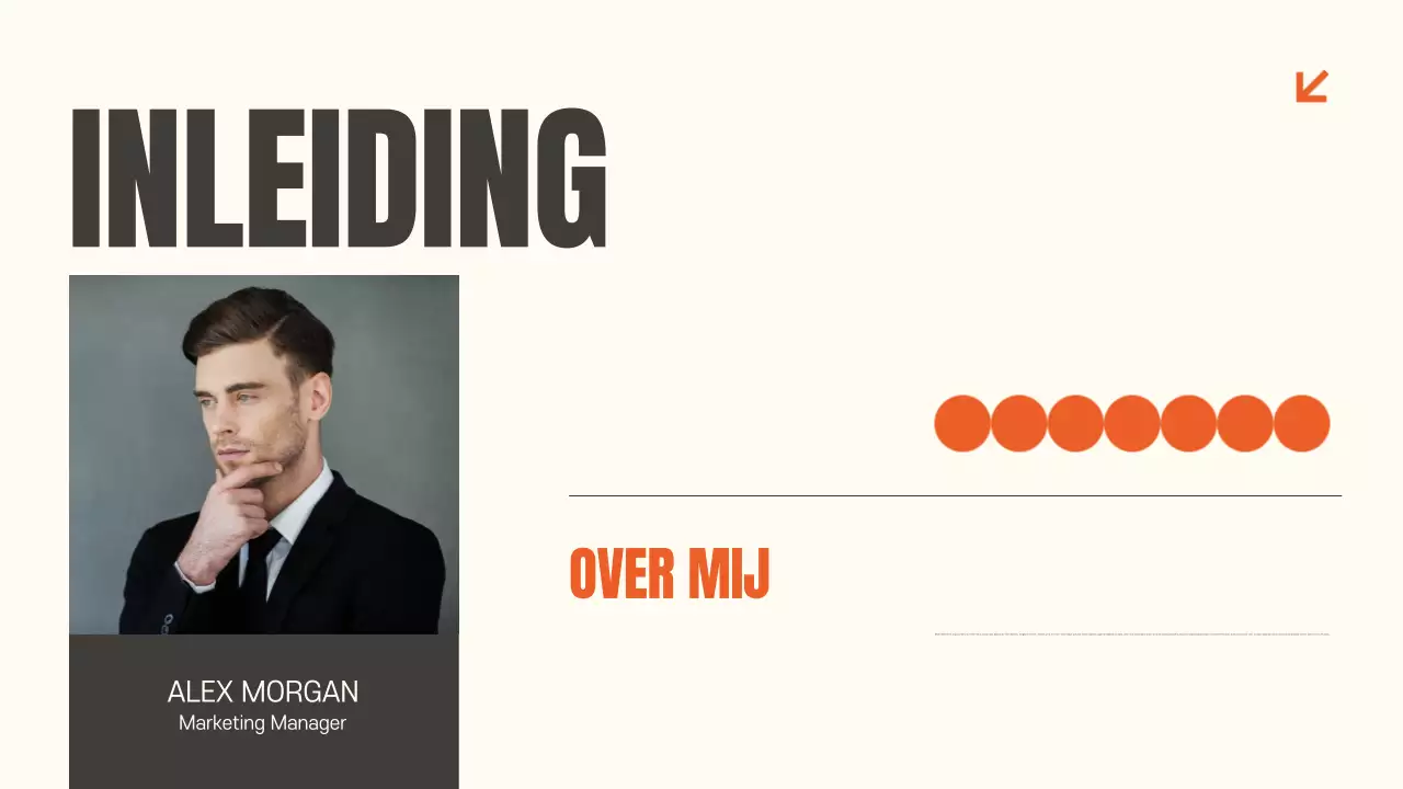 Oranje moderne portfolio documentpresentatie