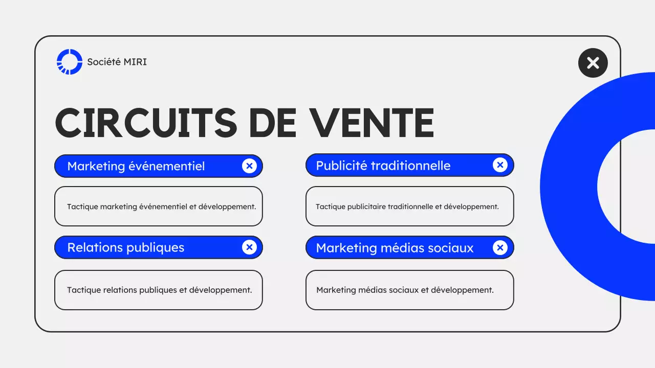 Présentation du plan de marketing moderne gris bleu