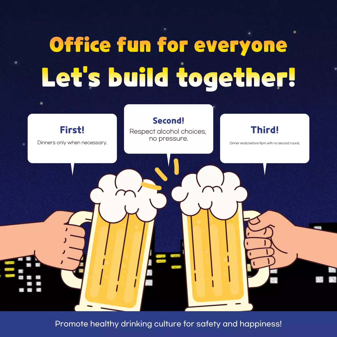 Thông tin bữa tối công ty đơn giản màu xanh