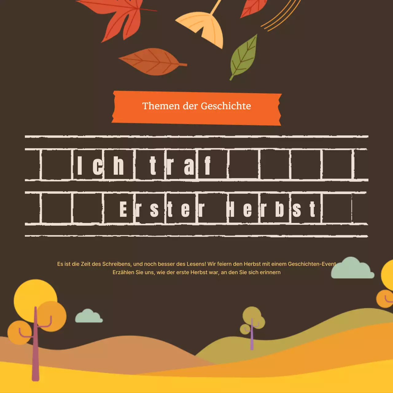 Brauner Vintage-Veranstaltungsführer