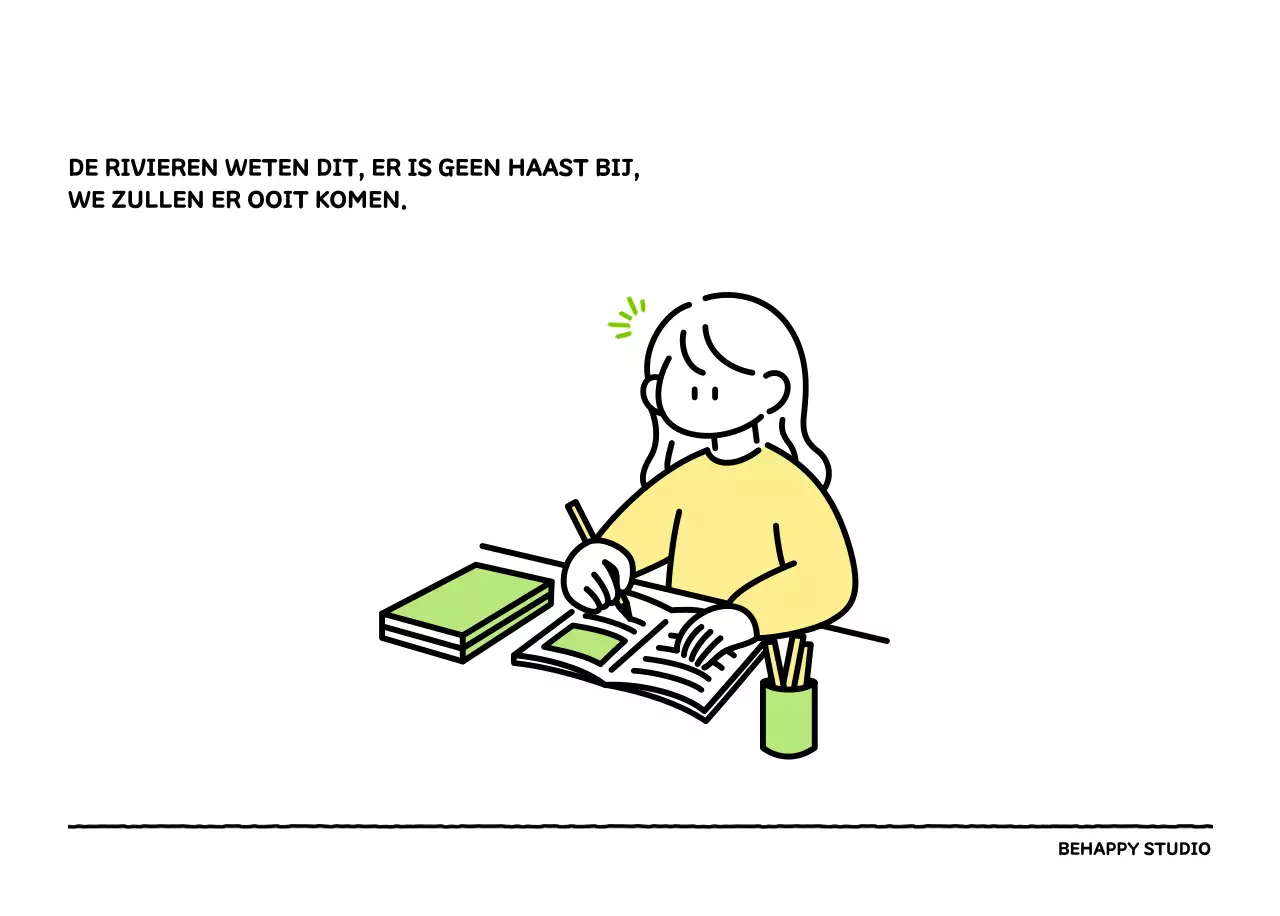 Geïllustreerde kalender met een mooie lijnstijl