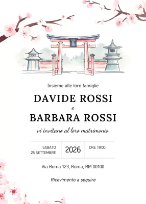 Invito di matrimonio tradizionale rosa