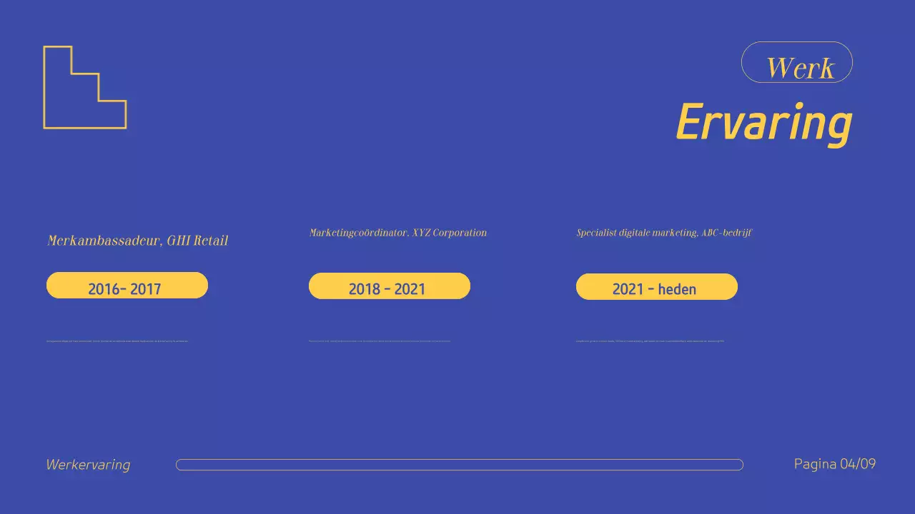 Blauw Geel Professionele Creatieve Portfolio Presentatie