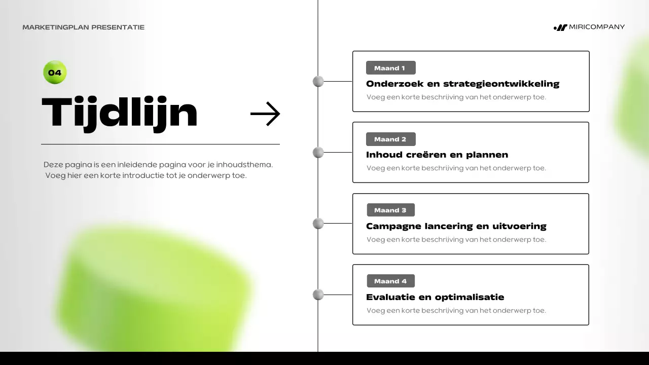 groen gedurfd marketingplan