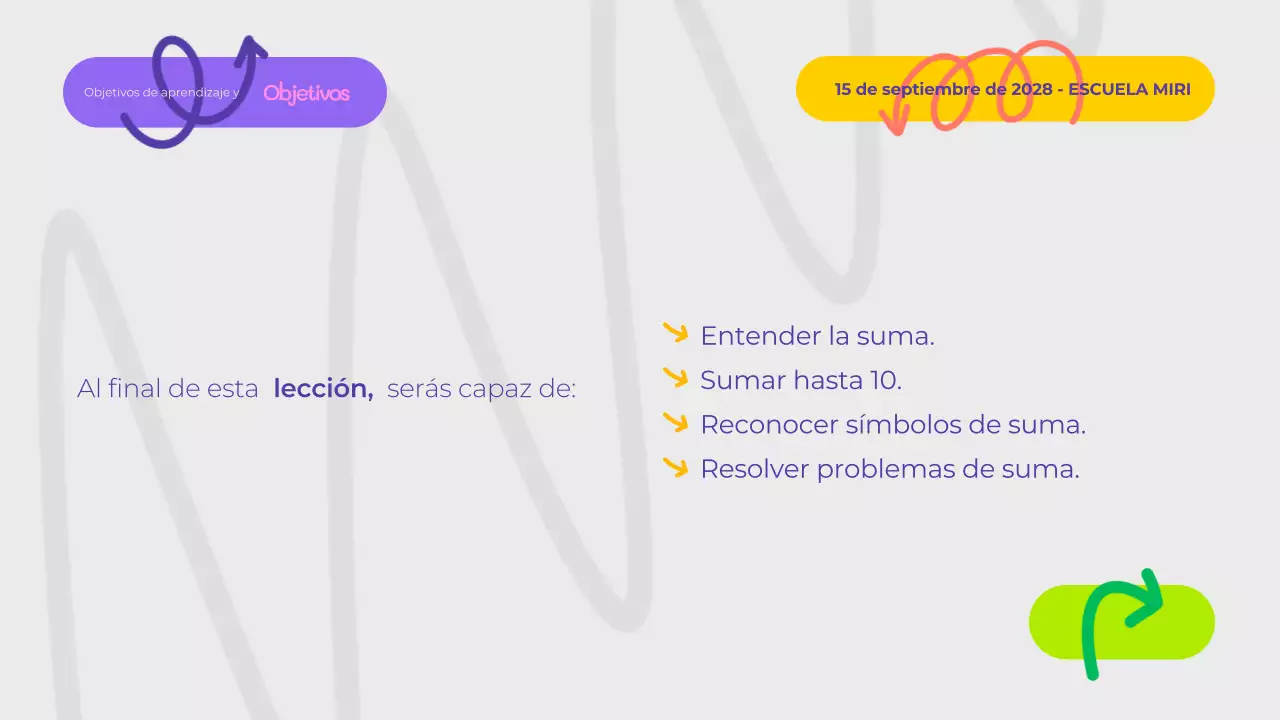 Presentación lúdica morada para clase de matemáticas