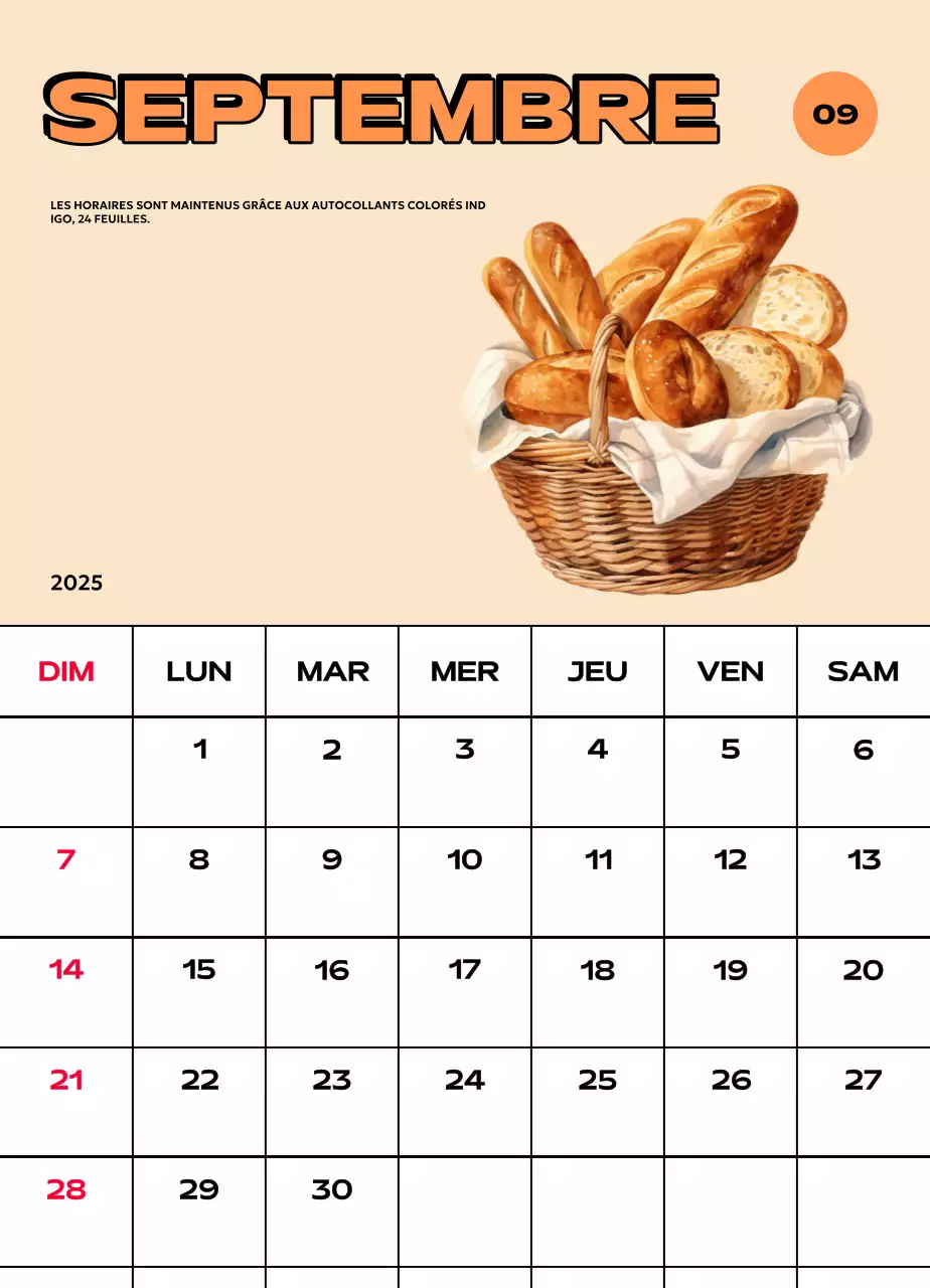 Calendriers colorés avec une variété d'illustrations rétro