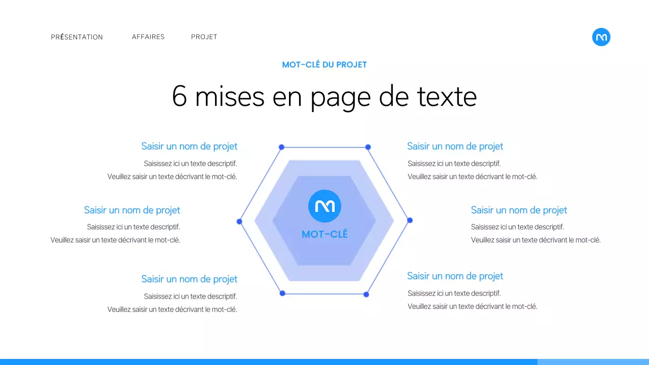 Un plan d'affaires simple en blanc et bleu