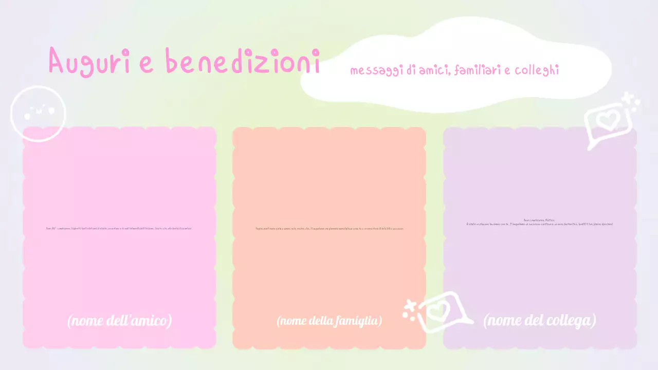 Presentazione di compleanno con scarabocchi carini pastello