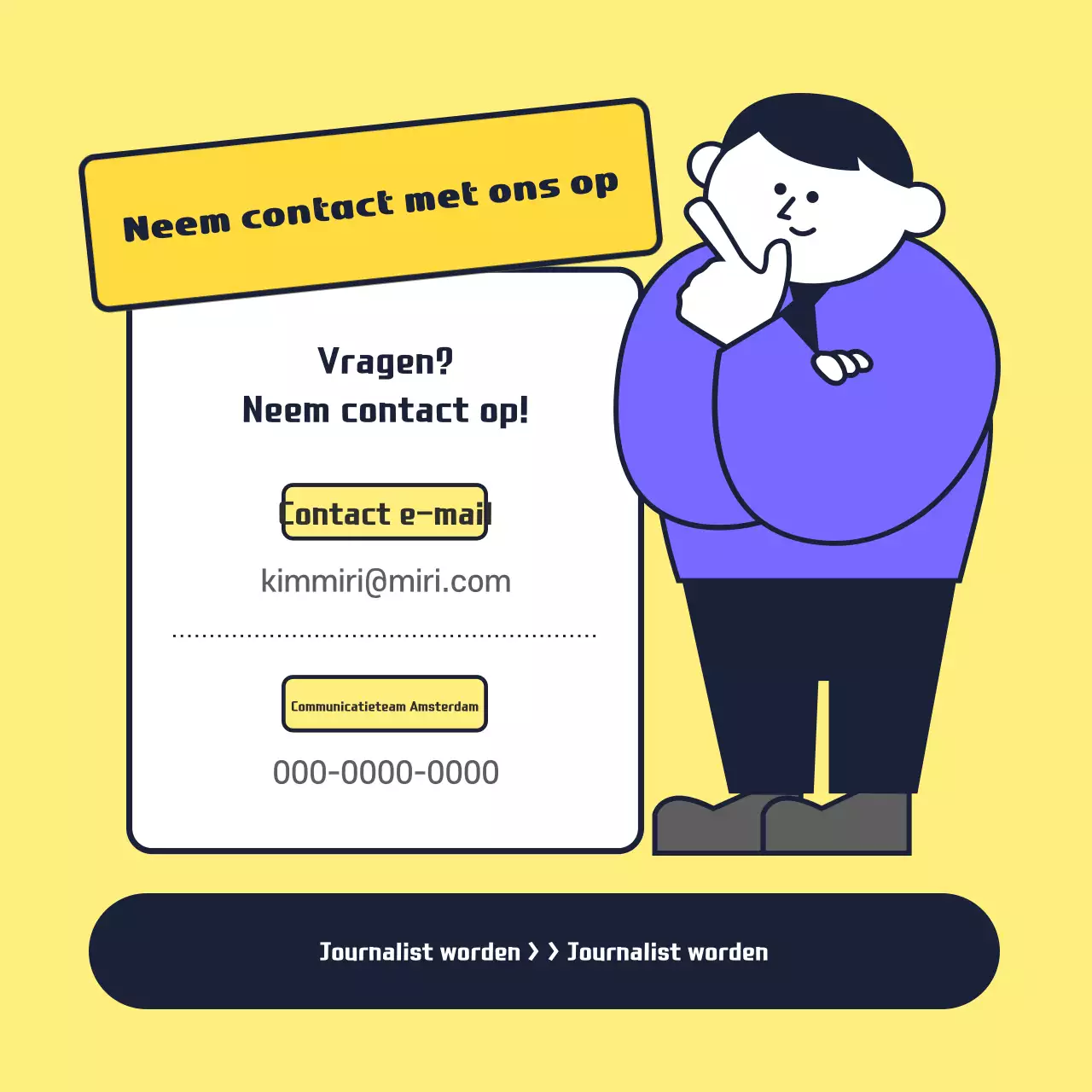 Gele, nette wijkontwikkelingsjournalisten gezocht