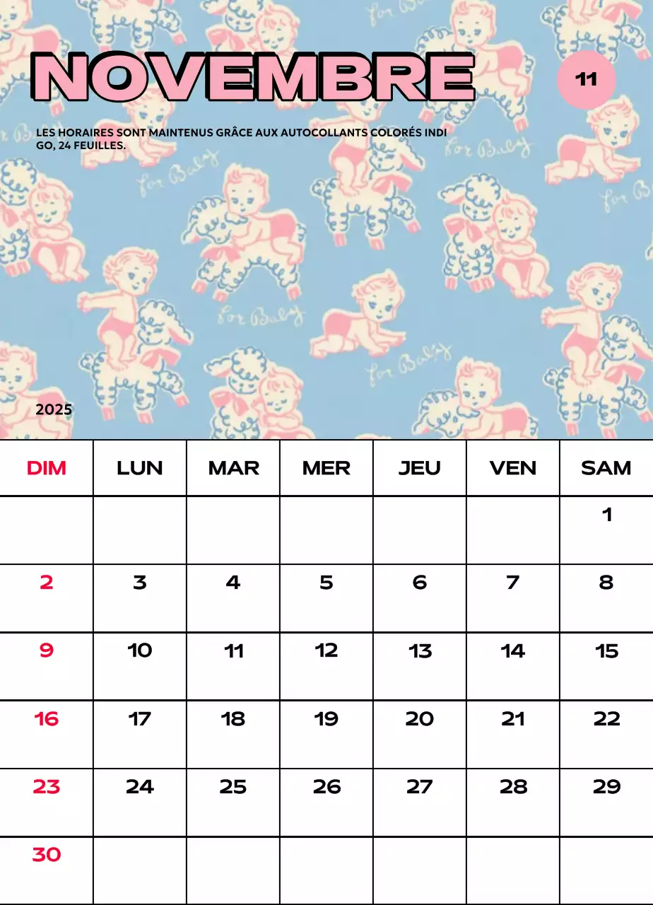 Calendriers colorés avec une variété d'illustrations rétro