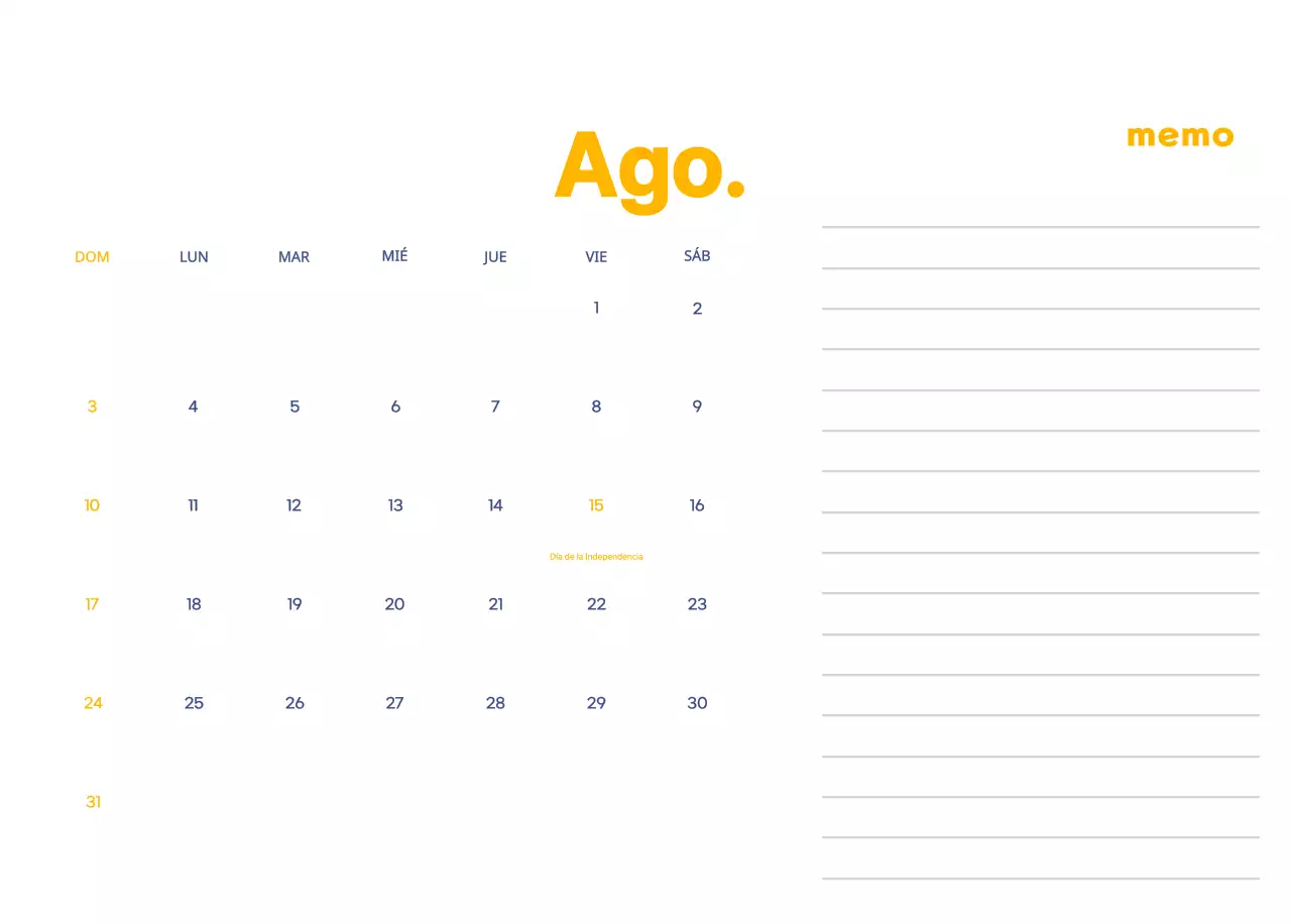 Calendario comercial con simpáticas ilustraciones