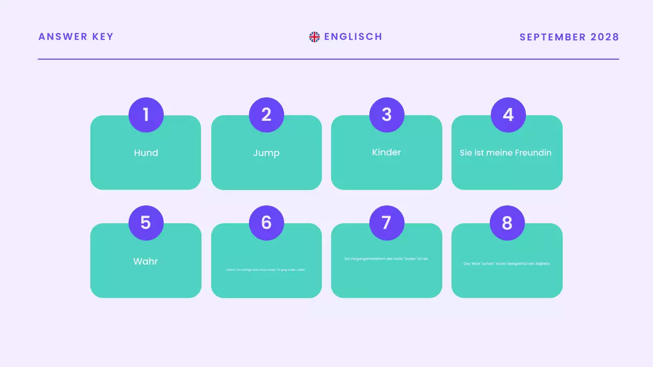 Blaue moderne Quiz-Ankündigungspräsentation