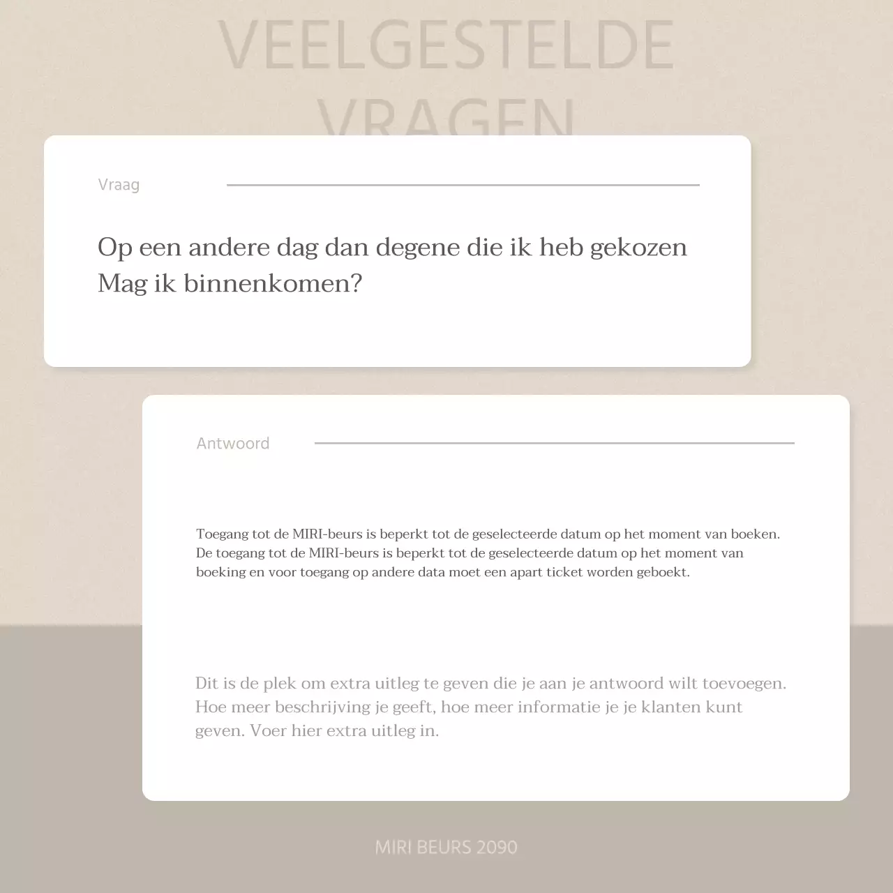 Grijze, minimalistische aankondigingen van vragen en antwoorden