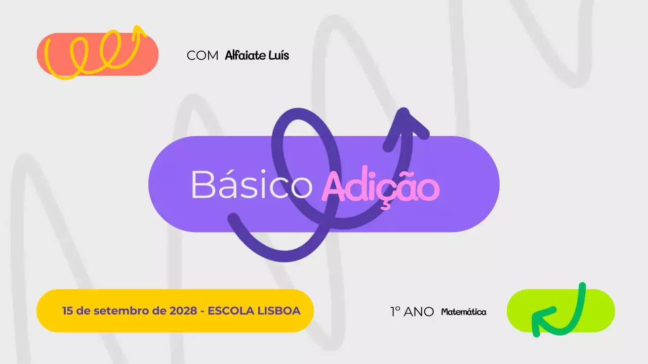 Apresentação lúdica roxa para a aula de matemática
