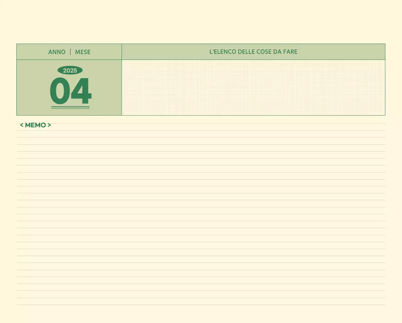 Calendario da parete SAT D-Day concept in verde e giallo chiaro