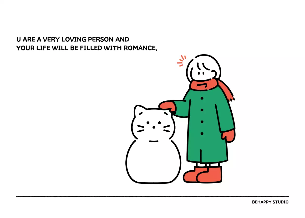 Illustrated calendar with a cute line style