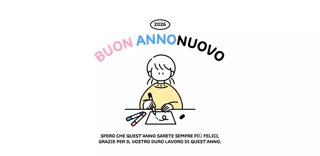 Calendario illustrato con un grazioso stile di linee