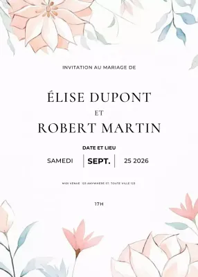 invitation de mariage beige et élégante