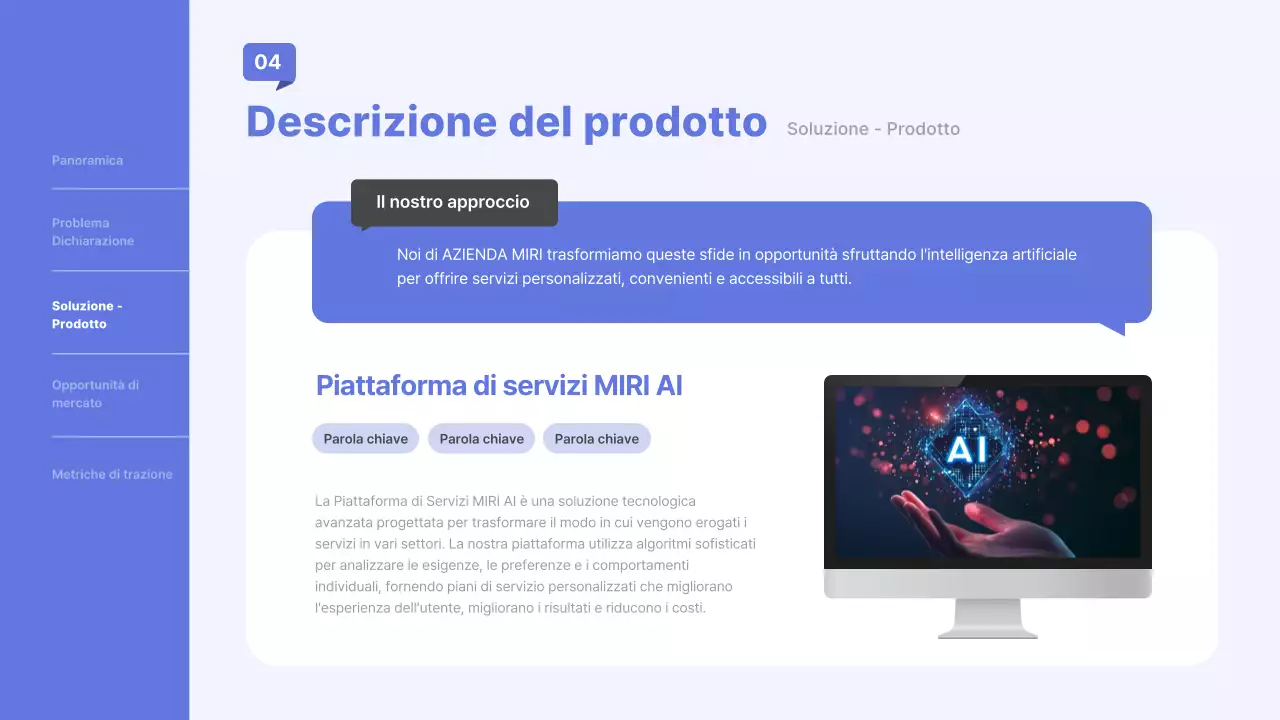 pitch aziendale professionale blu