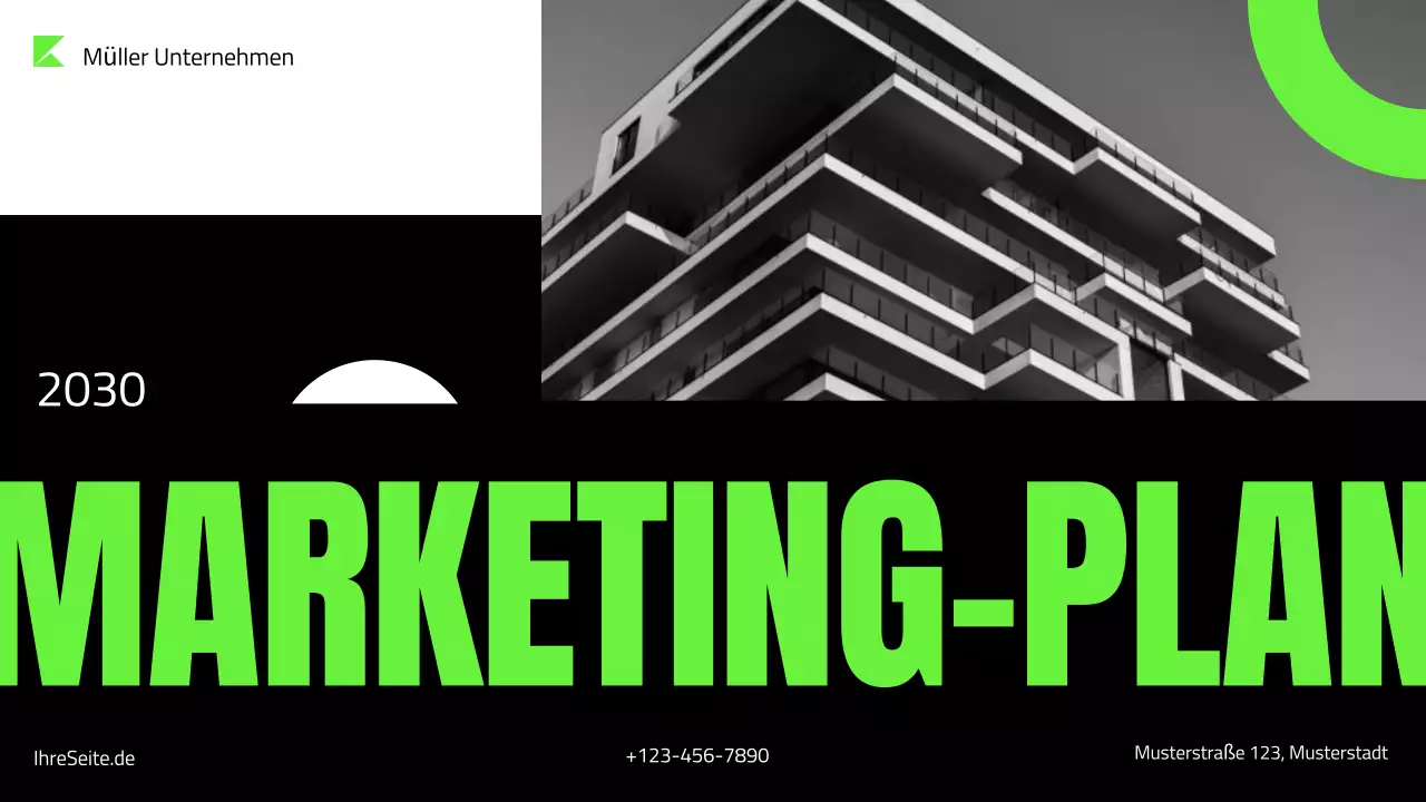 grüner moderner Marketingplan Präsentation