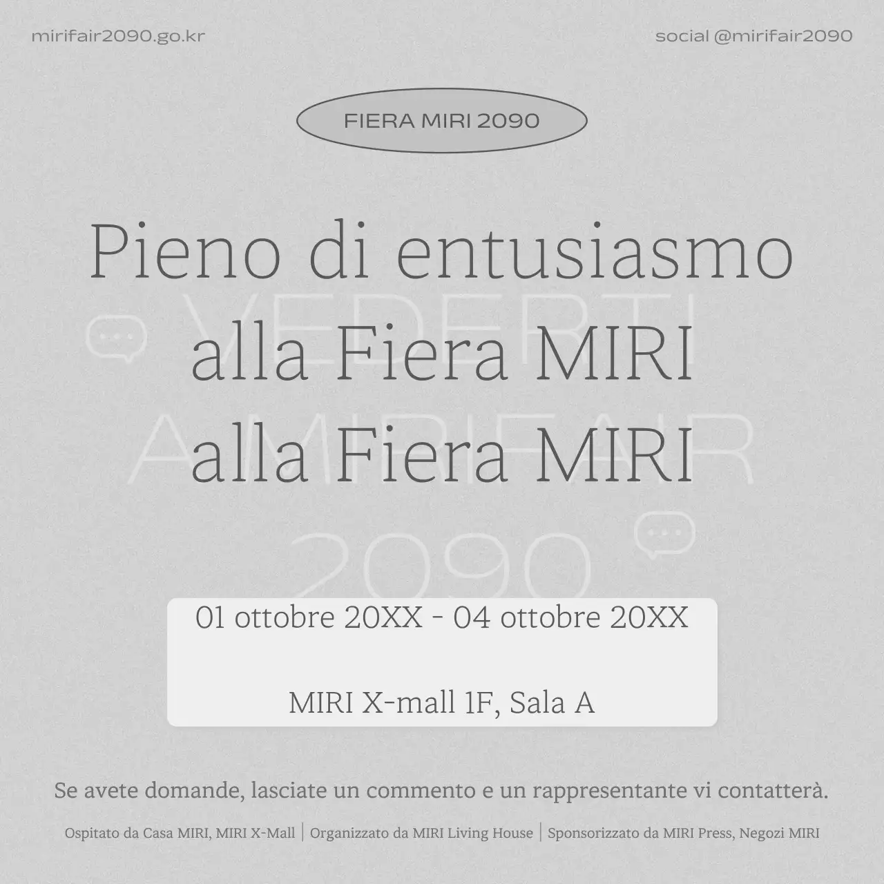 Annunci di domande e risposte grigi e minimalisti