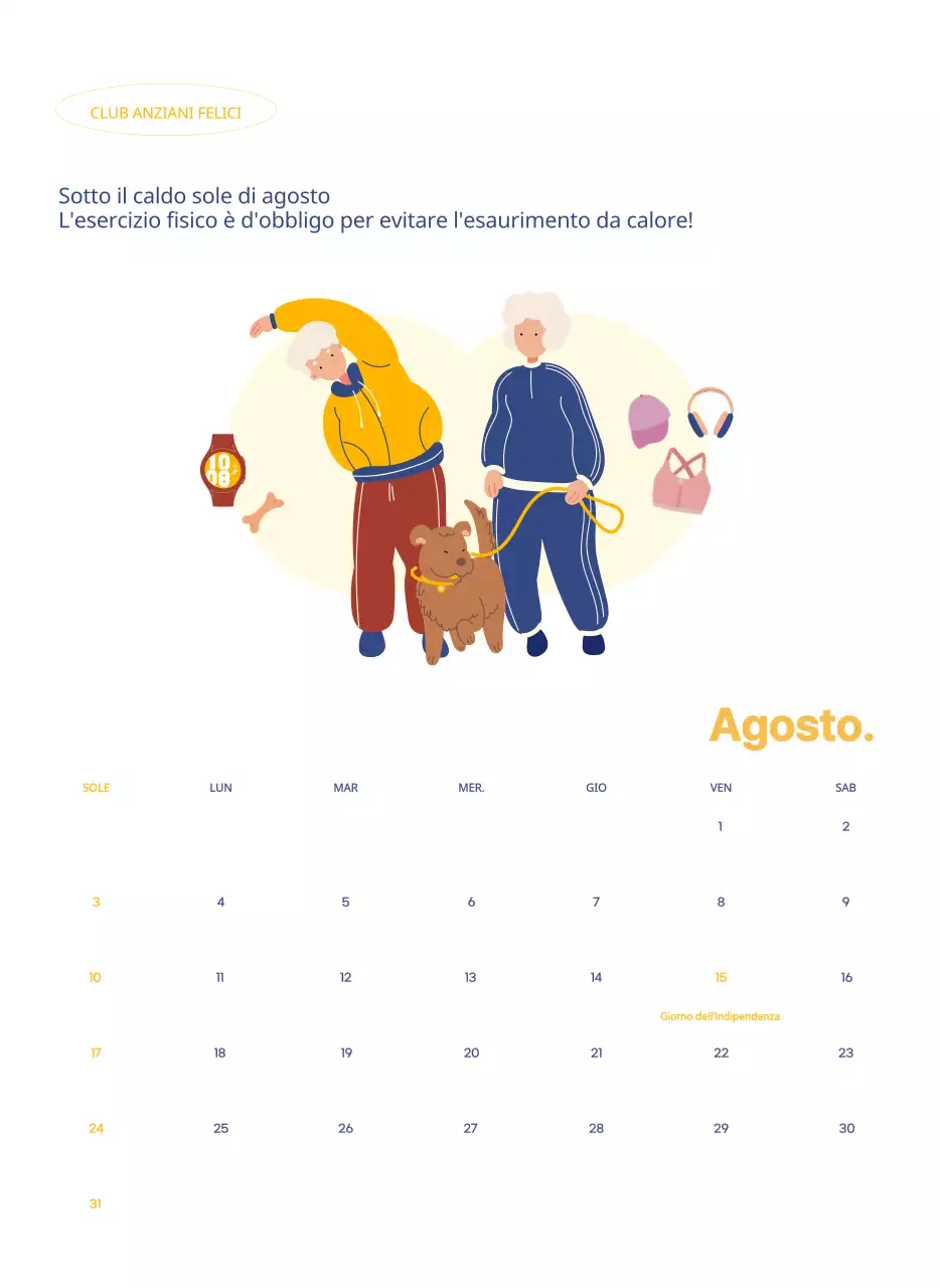 Calendario aziendale con simpatiche illustrazioni