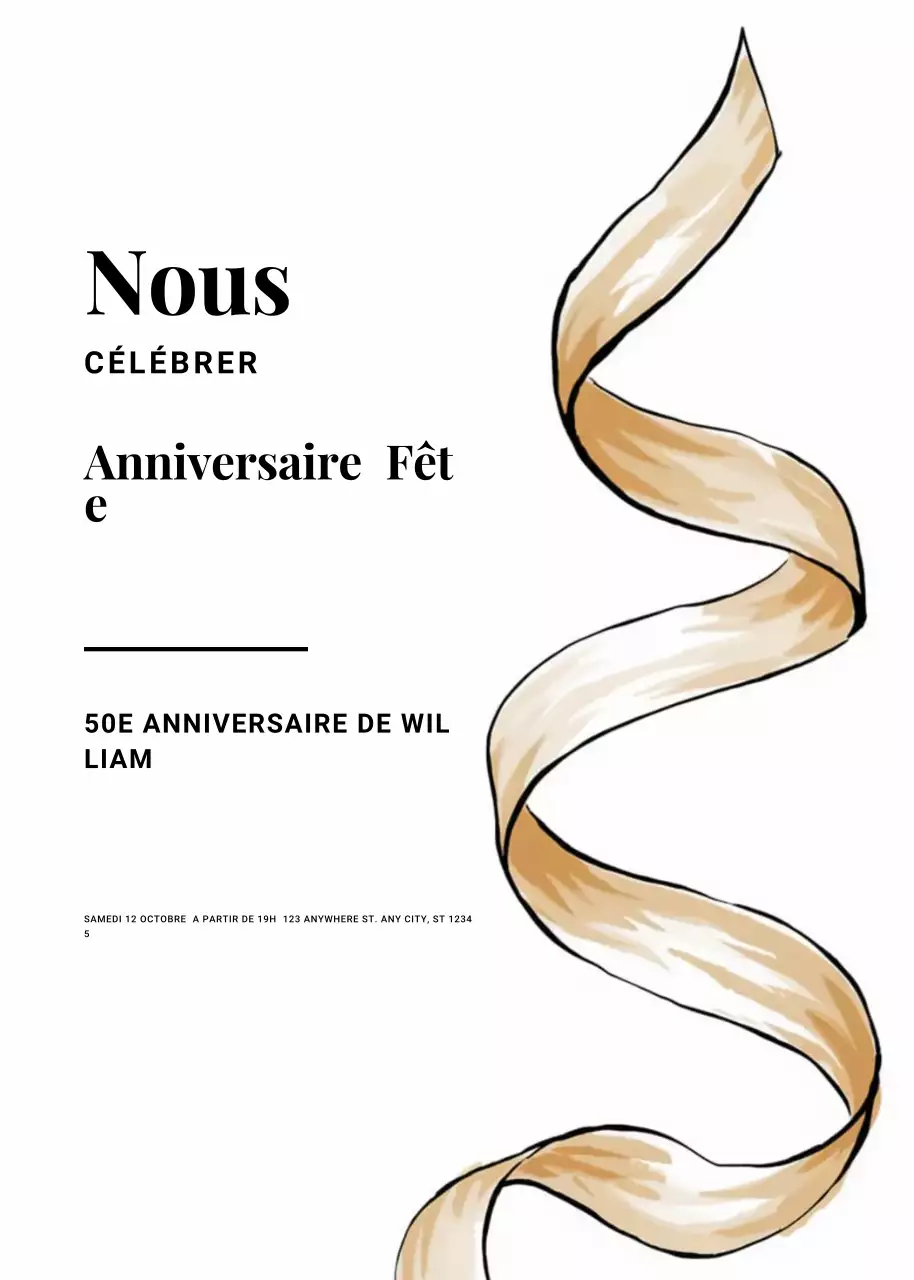 invitation d'anniversaire élégante et dorée