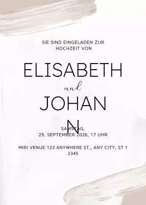 Beige Elegante Hochzeitseinladung