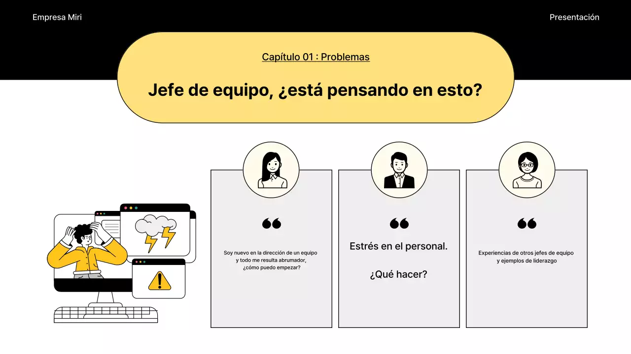 Una sencilla guía de seminarios internos en negro y azul