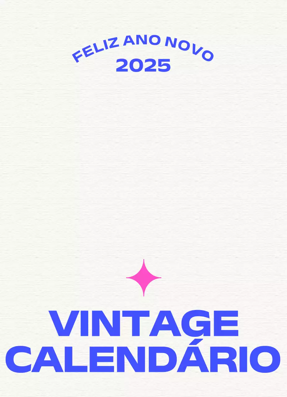 Calendário vintage azul