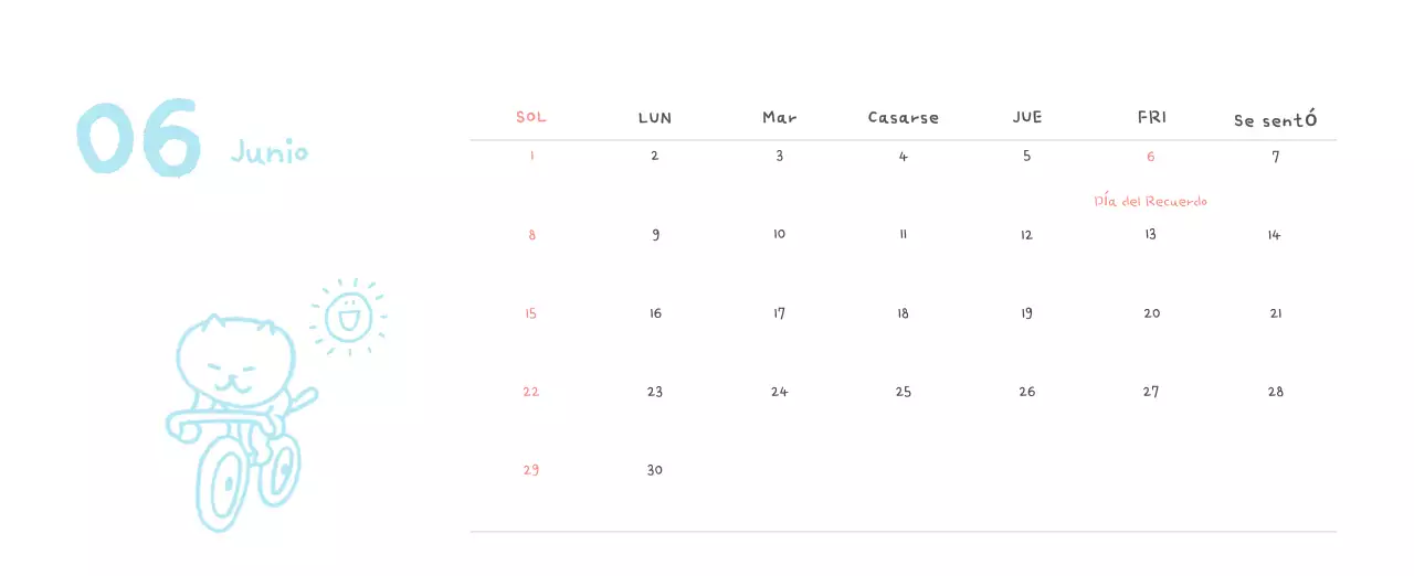 Calendario diario en marfil