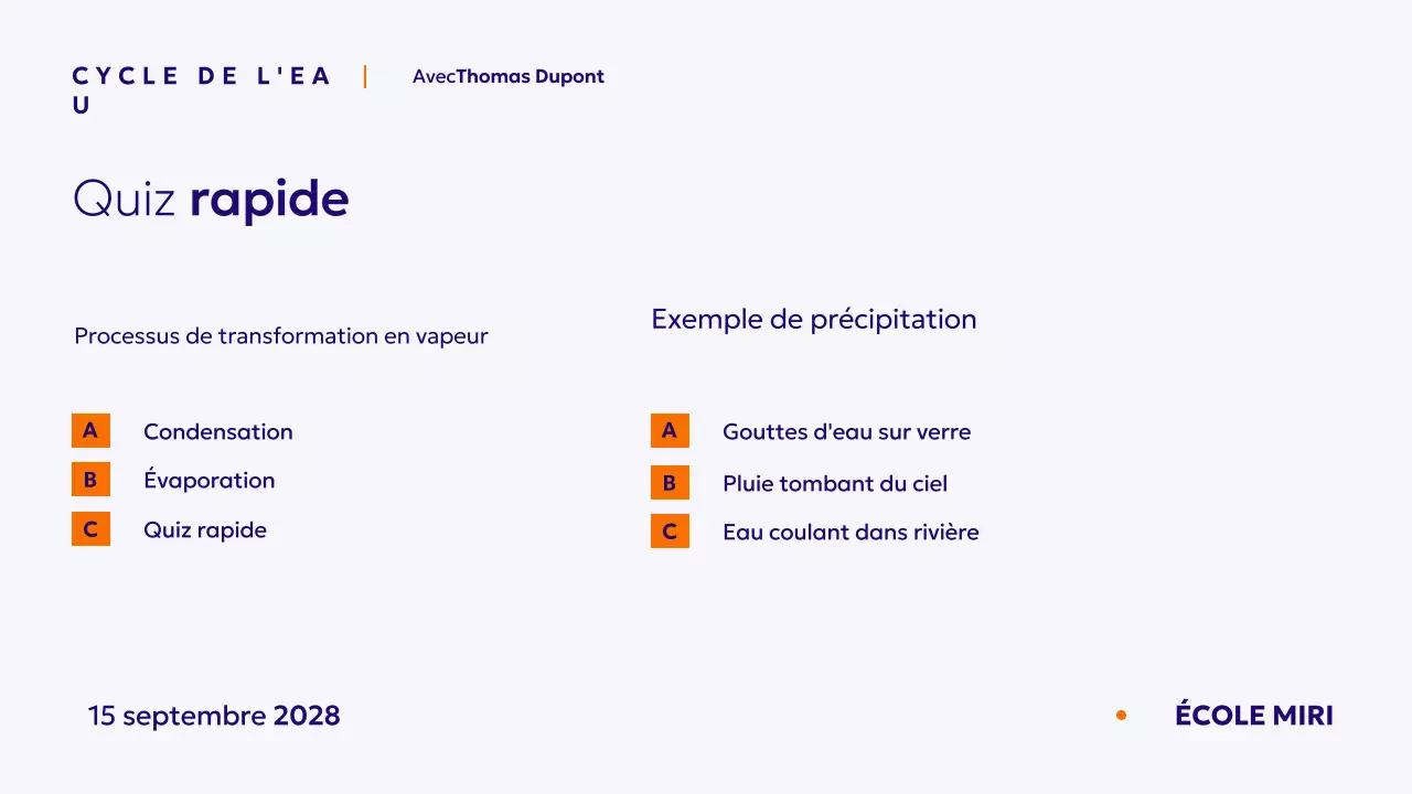 Présentation du cours de science Blu minimal
