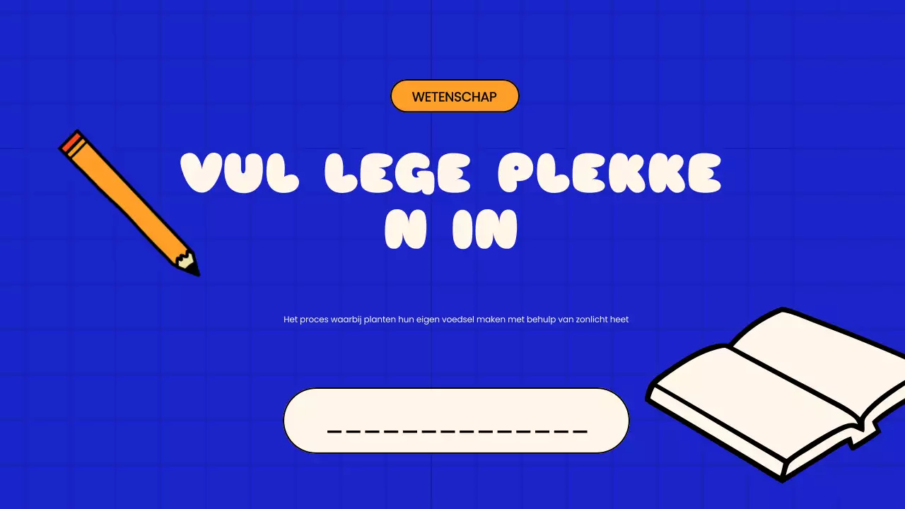 Blauwe Speelse Quiz Tijd School Presentatie