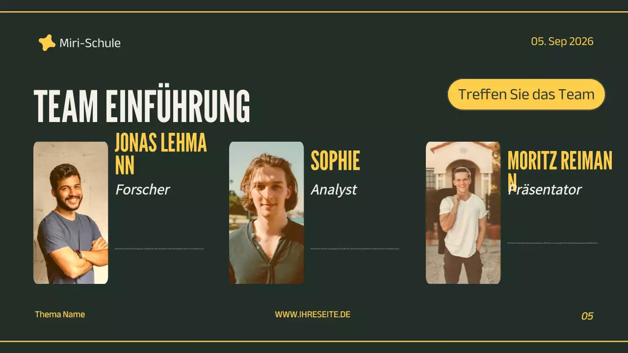 Präsentation eines grünen Fachprojekts