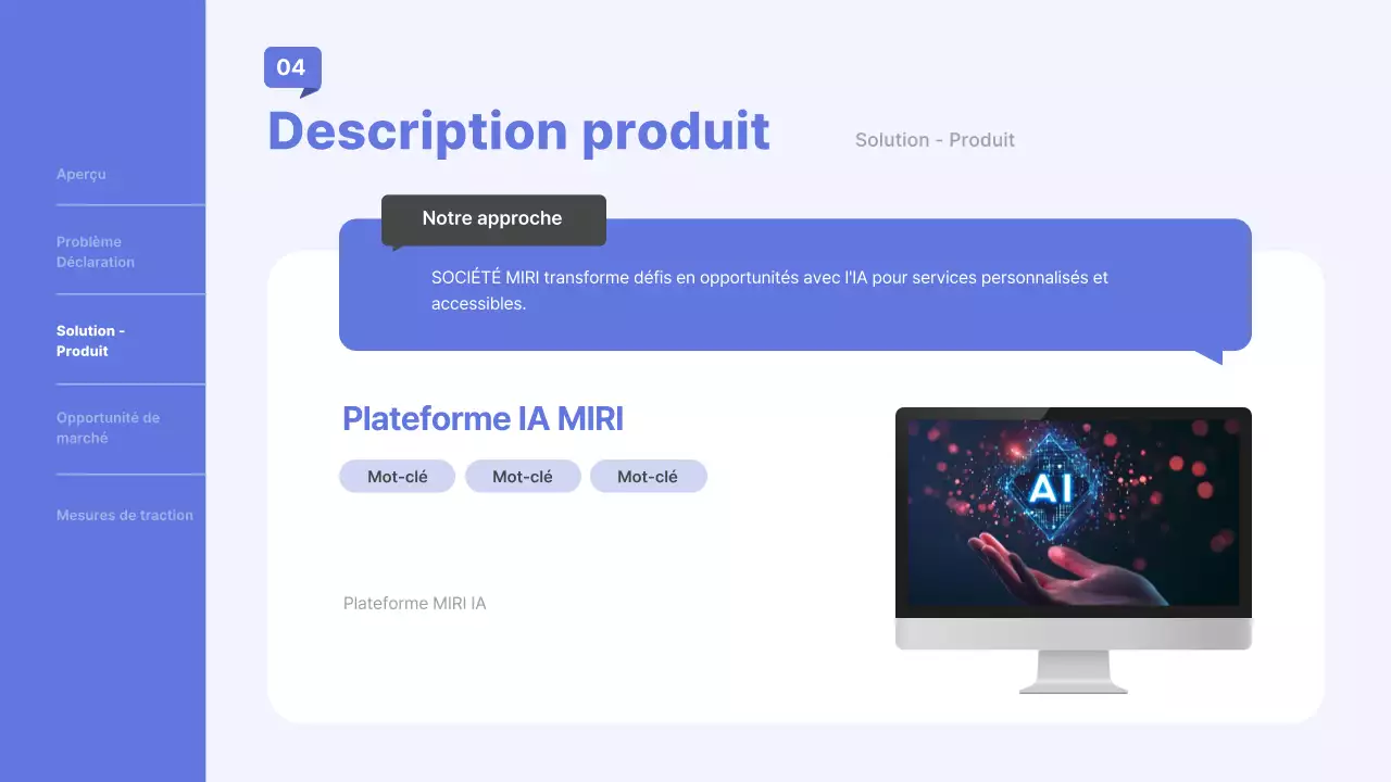 présentation professionnelle bleue de l'entreprise