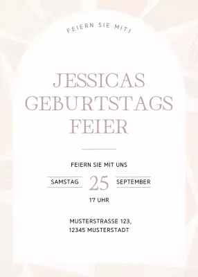 Beige Elegante Geburtstagseinladung