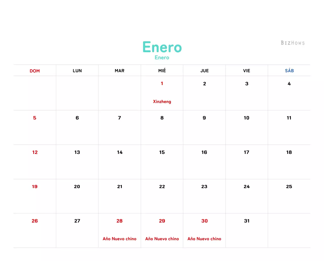 Calendario de Año Nuevo con cálidas ilustraciones