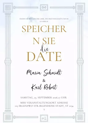 Gold elegante Hochzeitseinladung