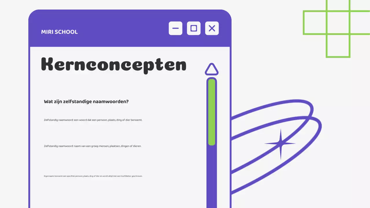 Beige Groene Illustratie Lesmateriaal Grammatica Presentatie