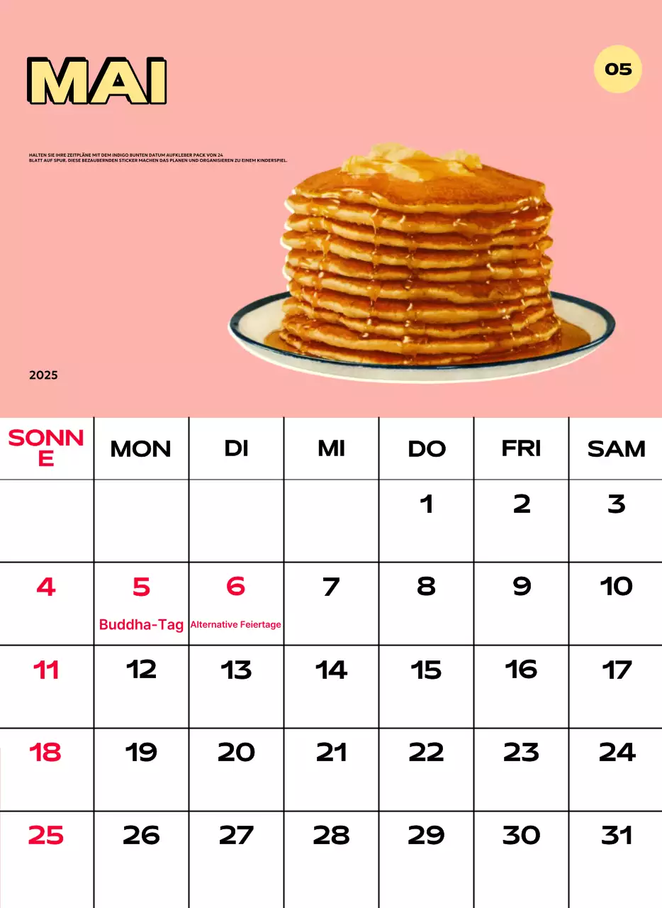 Bunte Kalender mit einer Vielzahl von Retro-Illustrationen