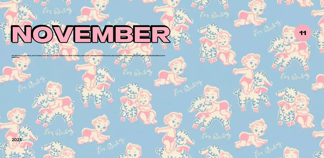 Bunte Kalender mit einer Vielzahl von Retro-Illustrationen