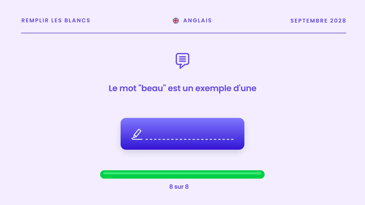 Présentation de l'annonce d'un quiz moderne en bleu