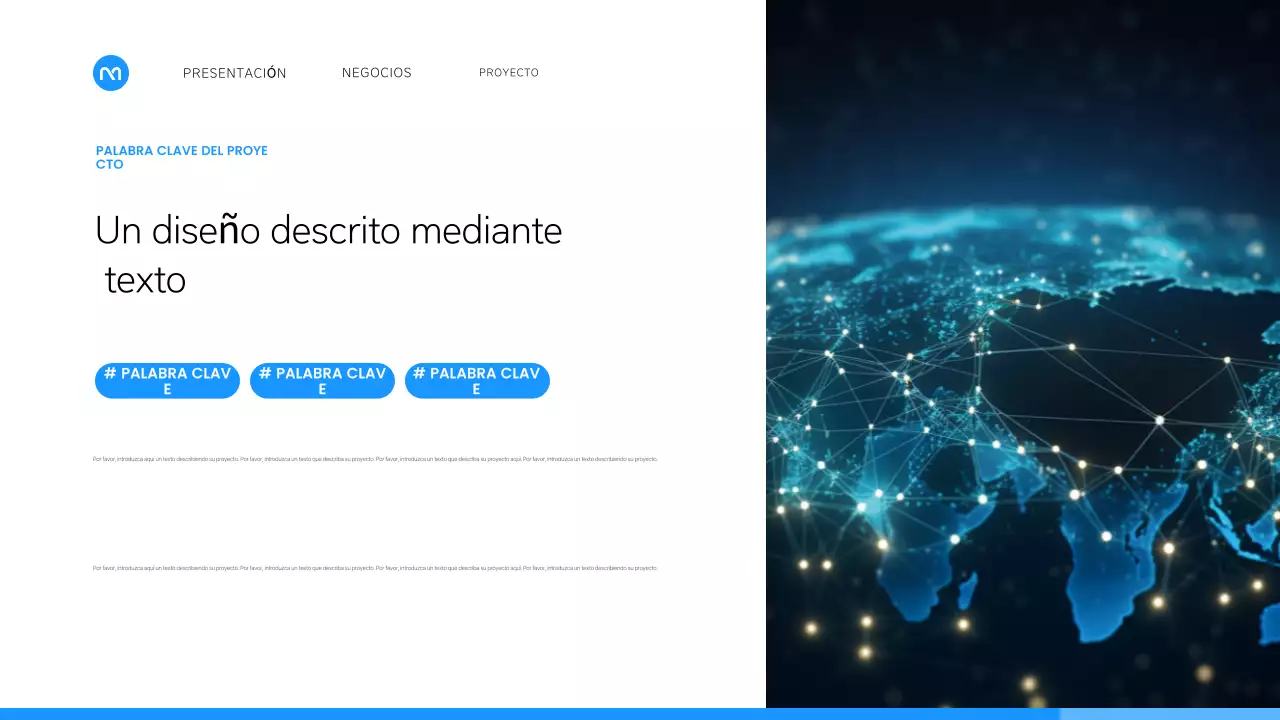 Un sencillo plan de empresa en blanco y azul