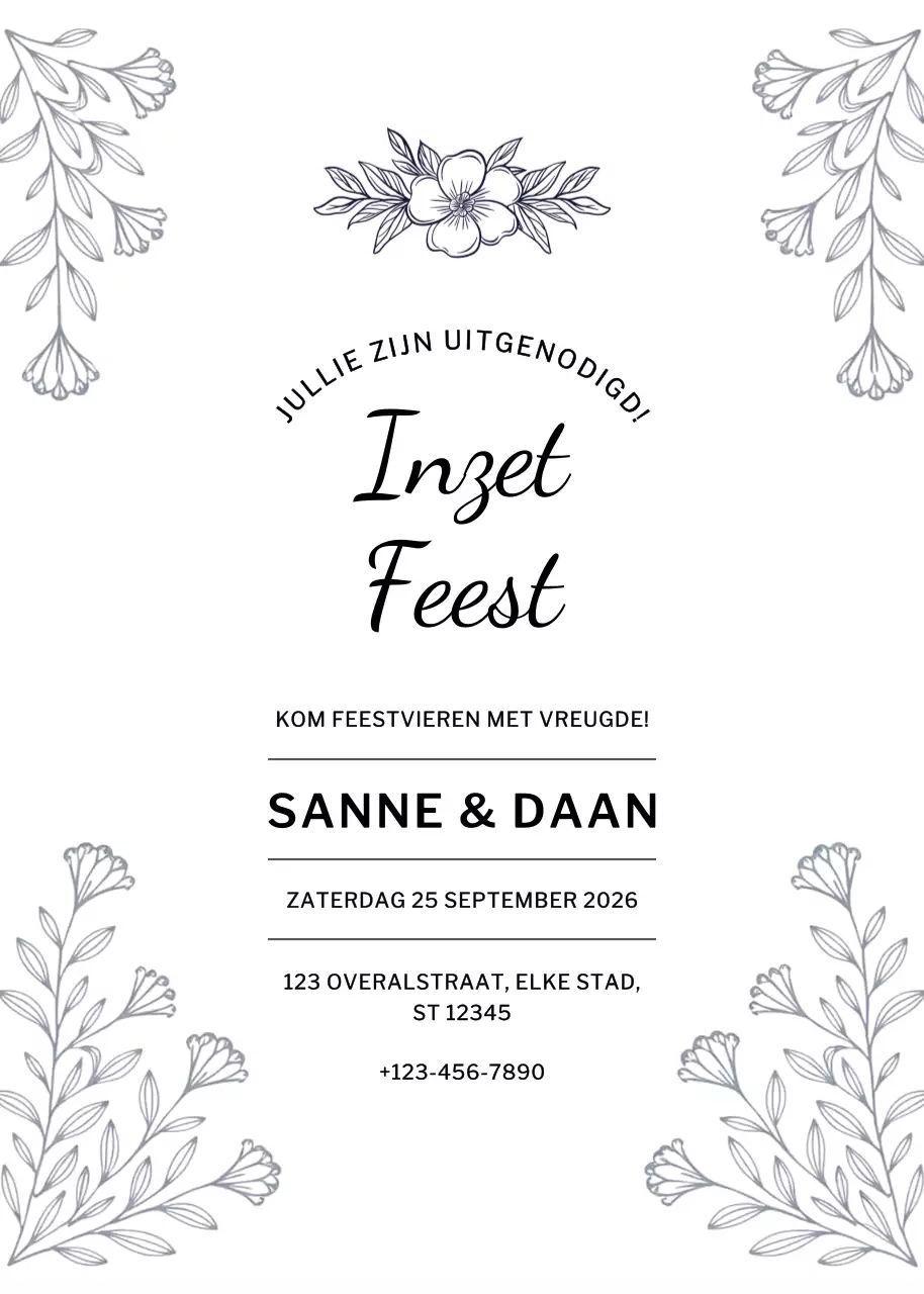 Elegante verlovingsuitnodiging beige