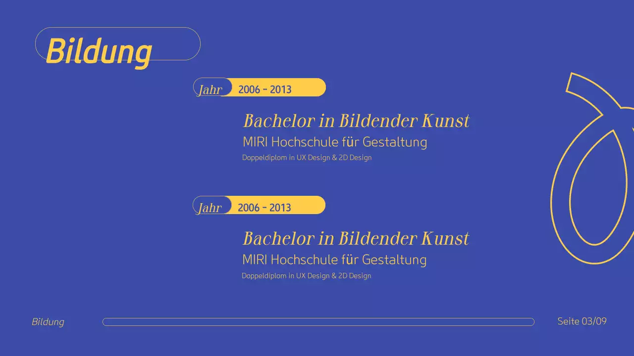 Blau-Gelb Professionelle kreative Portfolio-Präsentation